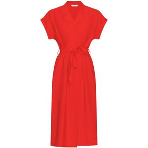 Moss Copenhagen - Mschimila Selia SS Dress - Midi-Jurk - Rood - Katoen