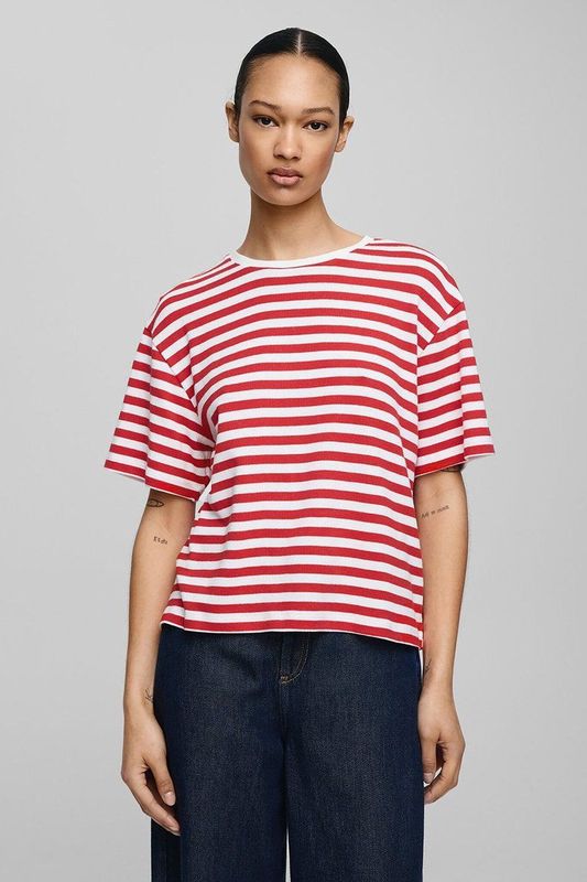 MSCH Copenhagen - Mschkemba Bahara Ss Pullover - Top - Rood - Streep