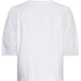 Top Cebrina - T-shirt - Geborduurd Bloemen Detail - Katoen - Zwart