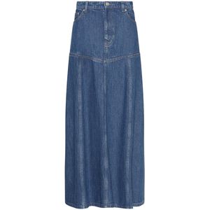 MSCH Copenhagen - MSCHLaurentine Rue - Denim Rok - Blauw - Slanke Pasvorm - Maxi Lengte