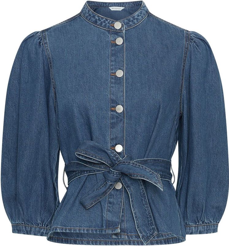 Moss Copenhagen - Rylan Elena - Blouse - Blauw - 3/4 Mouwen