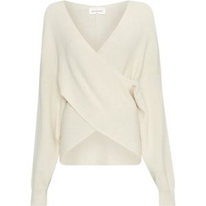 MSCH Copenhagen - Mschzinelle Rachelle Wrap Pullover - Ecru - Dames Sweater