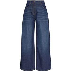 Moss Copenhagen - 19715 Adna Alena - Jeans - Donkerblauwe Wassing - High-Waist
