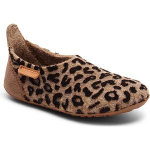 Bisgaard Uniseks wollen basic slippers voor kinderen, Brown luipaard., 23 EU