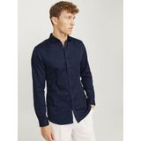 Jack & Jones Heren Overhemd Jjprparma T-shirt L/S - Katoen, Ademend, Zwart