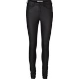 Dames Coated Skinny Fit Jeans PU Lederlook Broek High Waist Stretch Pants VMSEVEN, Colour:Black, Size:XS / 32L, Beenlengte:L32