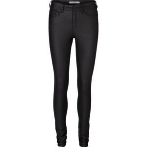 Dames Coated Skinny Fit Jeans PU Lederlook Broek High Waist Stretch Pants VMSEVEN, Colour:Black, Size:XS / 32L, Beenlengte:L32