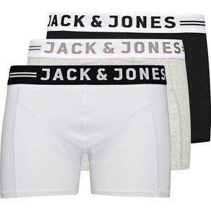 Jack & Jones - SENSE - Boxershorts - Zwart/Wit/Grijs - 3-Pack
