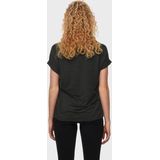 T-shirt - Dark Grey Melange - Korte Mouwen - Omslag aan Mouwen