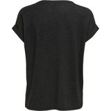 T-shirt - Dark Grey Melange - Korte Mouwen - Omslag aan Mouwen