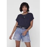 ONLY - Onlmoster S/S O-hals Top - T-shirt - Navy Blazer - 100% Katoen