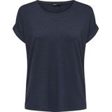 ONLY - Onlmoster S/S O-hals Top - T-shirt - Navy Blazer - 100% Katoen