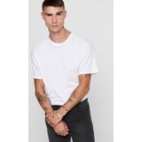 Only & Sons - Life Longy Tee - T-shirt - Wit - 100% Biologisch Katoen