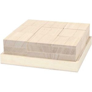 Creativ Company - Houten blokken op blad - 4x4x4cm - 9st