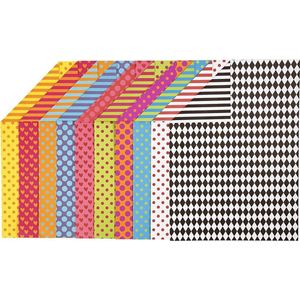 Bedrukt karton, A4 210x297 mm, 250 gr, 20 div vellen, diverse kleuren