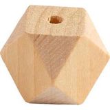 Creativ Company 56125 - Diamantvormige kralen - Hout - Doorsnede 20mm - Gatgrootte 3mm - 6st