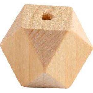Creativ Company 56125 - Diamantvormige kralen - Hout - Doorsnede 20mm - Gatgrootte 3mm - 6st