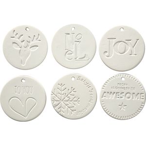Creative Kerstornamenten Met Oog 7 X 7 Cm Wit