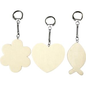Creotime Sleutelhangers 6-7 Cm X 3 Mm Bruin 3 Stuks