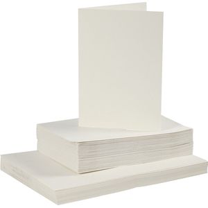 Kaarten en Enveloppe - Afmeting Kaart 10,5x15 C - Afmeting Envelop 11,5x16,5 C - 50 Set - Off-white