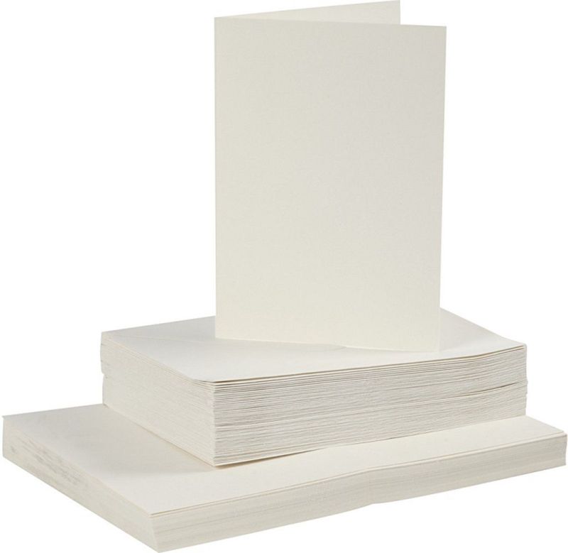 Kaarten en Enveloppe - Afmeting Kaart 10,5x15 C - Afmeting Envelop 11,5x16,5 C - 50 Set - Off-white