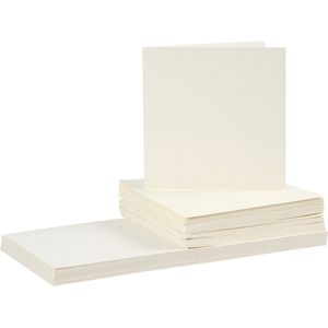 Creativ Company Kaarten En Enveloppen, 15x15 cm, 16x16 cm, Off-white, 50 Set, 1 Doos