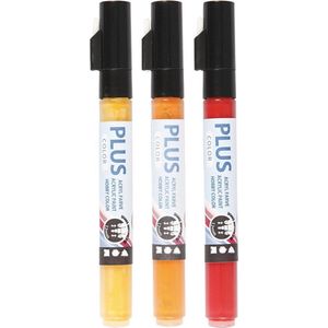 Creotime Markerset Plus Color 1-2 Mm Okergeel-oranje-donkerrood