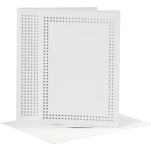 Creotime Borduurkaarten Met Enveloppen Karton Wit 6 Stuks