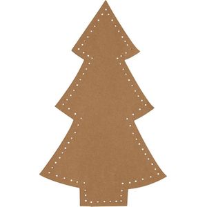 Creotime Decoratiekerstboom 18 X 11 Cm Latex Bruin 4 Stuks