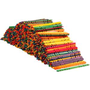 Constructiehoutjes, l: 11,4 cm, b: 10 mm, 1000 stuks, kleuren assorti