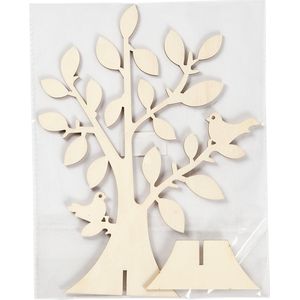 Multiplex boom hoogte 24 cm, breedte 18,4 cm, dikte 0,4 cm