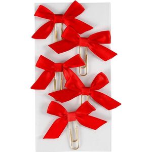 Paperclips Met Strik Rood 40 X 70 Mm 5 Stuks