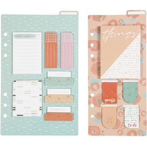 Creativ Company - Plakmemo en Boekenlegger Set - 8 Blokken en 4 Magnetische Bladwijzers - Bijpassende Kleuren