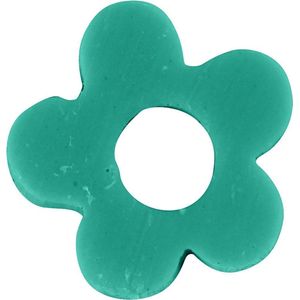 Creativ Company - Klei kralen plat - Bloem - 5-6mm - Gatgrootte 2mm - Turquoise - 145st