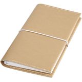 Kalender / afsprakenkalender - formaat 10 x 18 x 1,5 cm - goud - kunstleer met elastische sluiting - 1 stuk