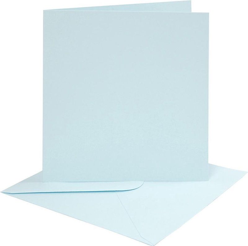 CC Kaarten en Enveloppen 15,2x15,2 cm Lichtblauw 4 stuks