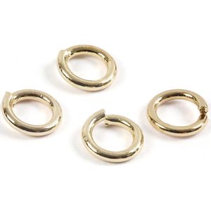 Ring, rond, dikte 0,7 mm, binnenmaat 3 mm, 500 stuks, verguld