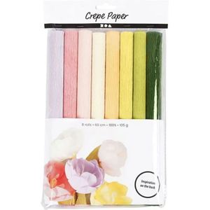 CC Crêpepapier - Pastel Tinten - 25x60 cm - 8 stuks