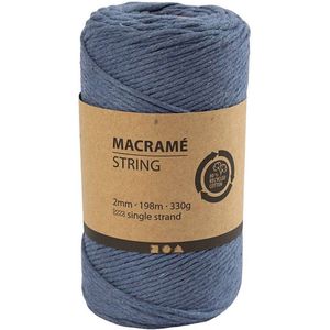 Macrame Koord - Blauw, 198m