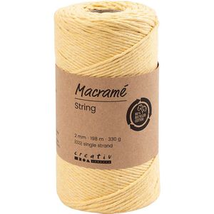 Creativ Company Macrame koord lichtgeel, 198m