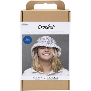 Creativ Company 977646 - Hobbyset - Haken - Zonnehoed - Blauw/Geel/Creme - DIY