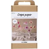 Creativ Company Creatieve crêpepapieren bloemenset in pastelkleuren – voor het maken van prachtige tafeldecoraties of planken