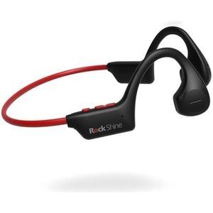 RockShine OpenAir Conduction Bluetooth-hoofdtelefoon, oplaadbaar, ontworpen voor sport en fitness (rood)