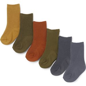Konges Slojd - Rib Sokken Set - 6 Kleuren - 75% Katoen