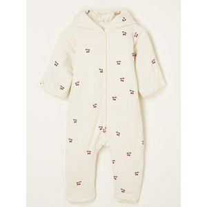 Konges Slojd - Newborn onesie met capuchon | Buitenpakje - Cherry 0-1 Maand