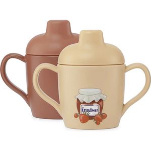 Drinkbekers - Set van 2 - Blauw - 100% Polypropyleen en Siliconen - 15 cl