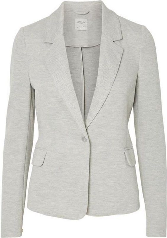 Vero Moda - Vmjulia Ls Blazer - Blazer - Grijs - Licht Gestructureerd Materiaal