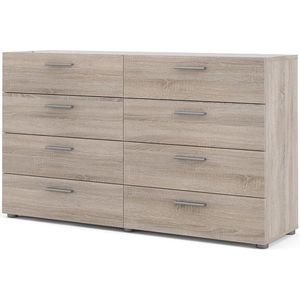 TYHJA ladekast met 8 lades - Chene Truffel - B 140 x D 40 x H 82 cm