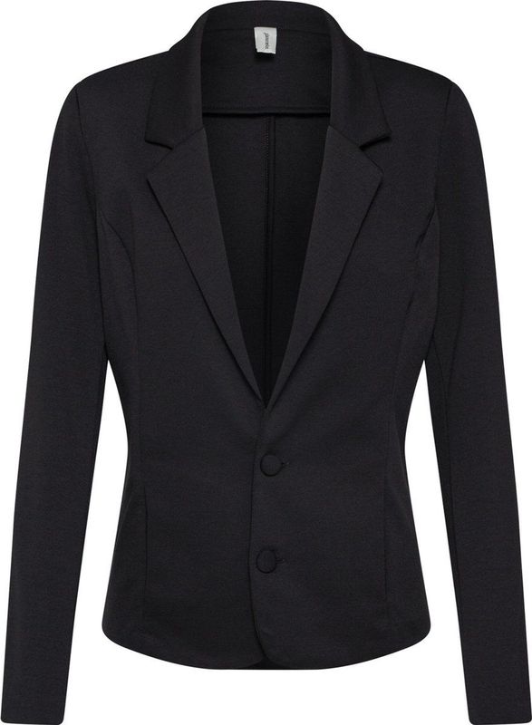 Zwart Blazer - Reverskraag - Lange Mouwen - 73% Polyester