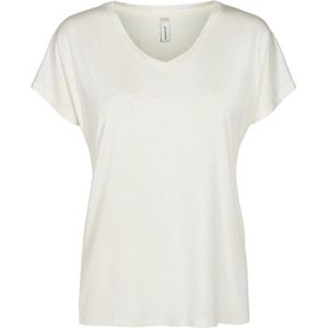 T-shirt - Effen - Jersey - V-hals - Kwartmouw - Losse Pasvorm